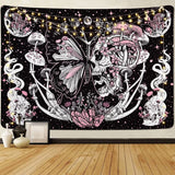 Gobeläng yrendenge fjärilar skelett svampar hus stjärnor måne Hem - Tillbehör och dekorationer Naty Shop Döskalle svamp mal 150X130Cm