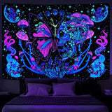 Gobeläng yrende gobeläng fluorescerande fjärilar Hem - Tillbehör och dekorationer Naty Shop Multi 210L X 150B Cm