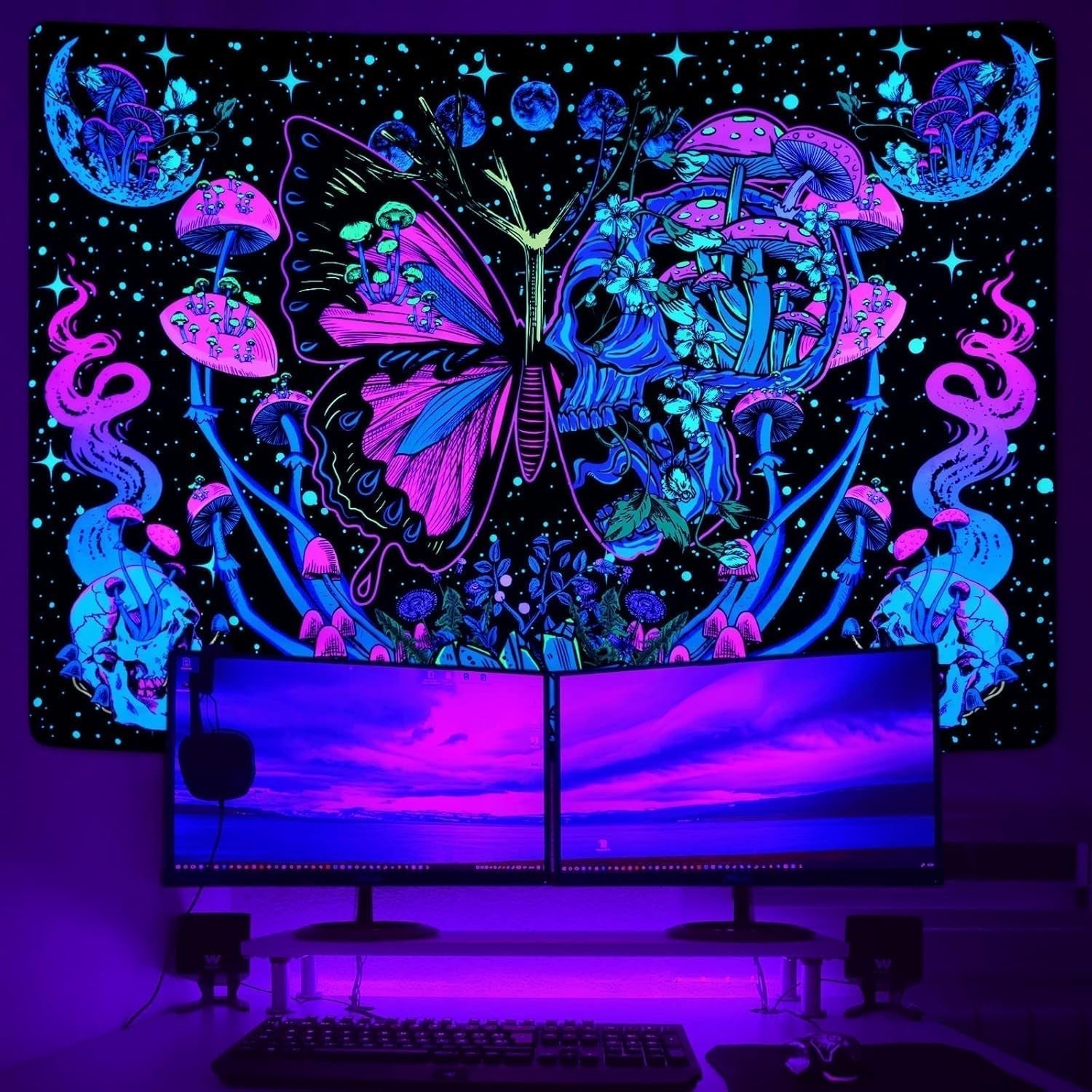 Yrendenge gobeläng fluorescerande gobeläng fjärilar fas Hem - Tillbehör och dekorationer Naty Shop