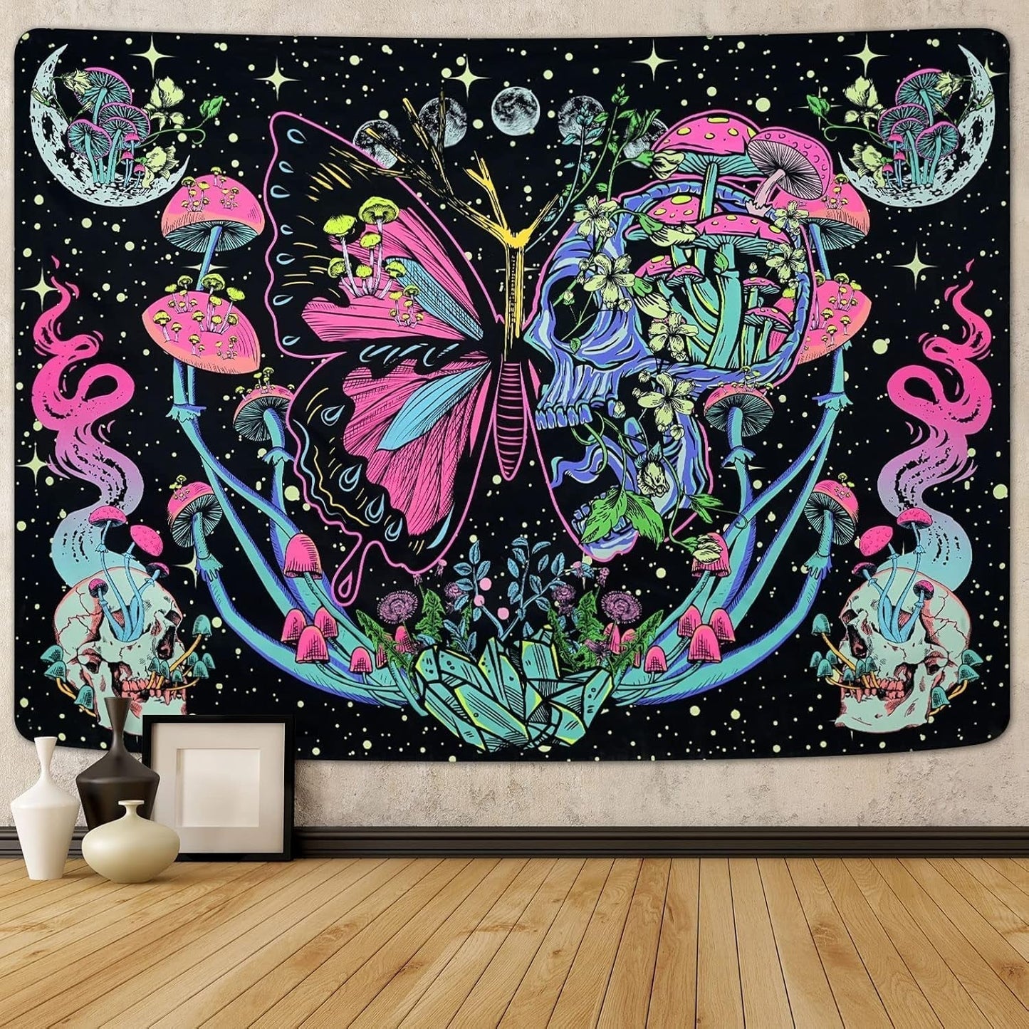 Yrendenge gobeläng fluorescerande gobeläng fjärilar fas Hem - Tillbehör och dekorationer Naty Shop