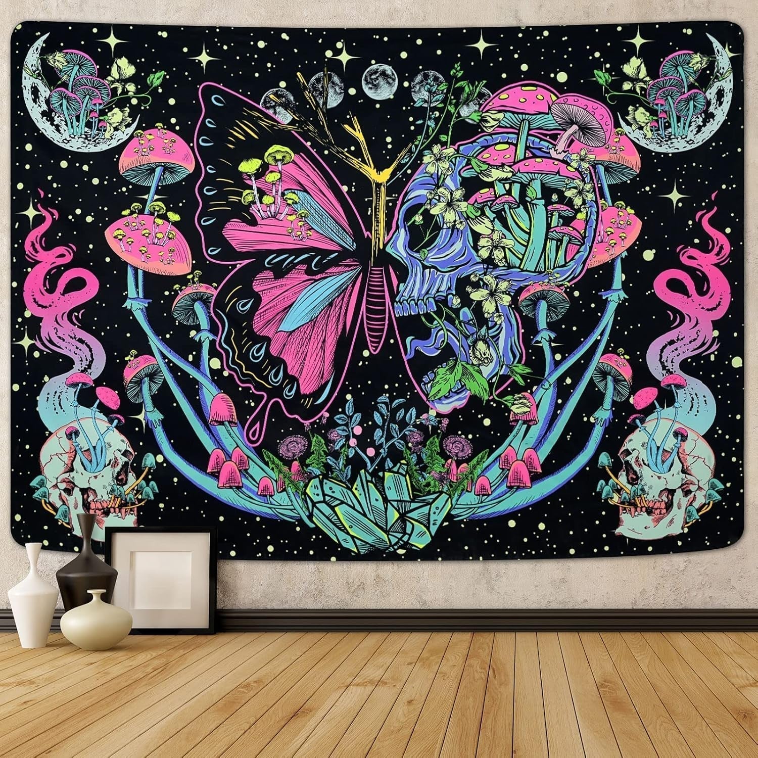 Yrendenge gobeläng fluorescerande gobeläng fjärilar fas Hem - Tillbehör och dekorationer Naty Shop