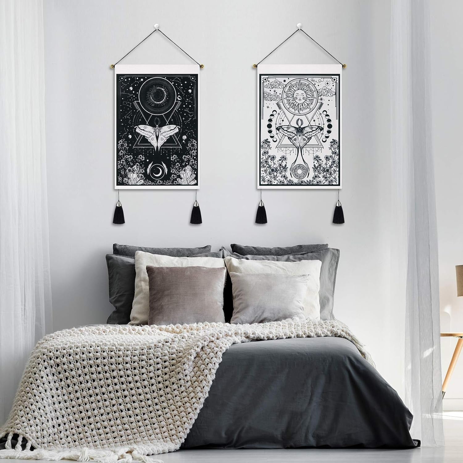 Yugarlibi gobeläng 2st små gobelänger hängande måne och sol Hem - Tillbehör och dekorationer Naty Shop