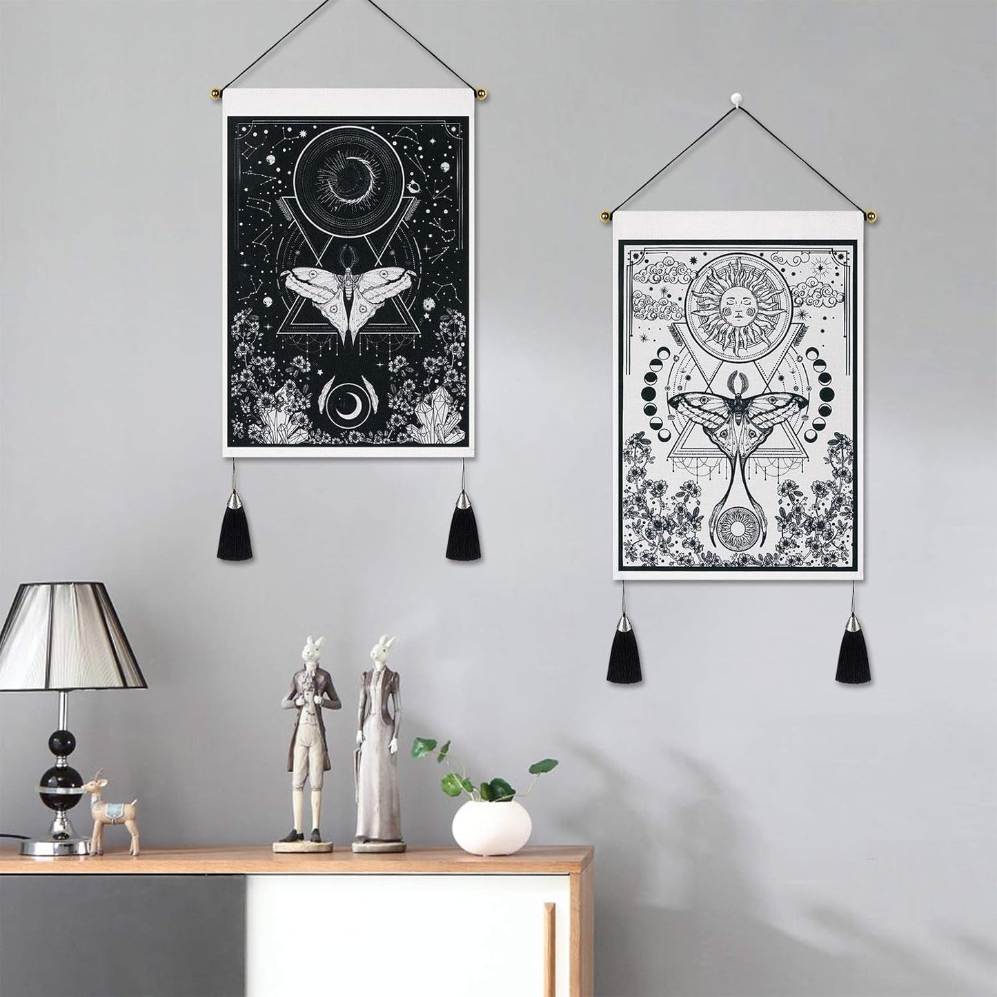 Yugarlibi gobeläng 2st små gobelänger hängande måne och sol Hem - Tillbehör och dekorationer Naty Shop