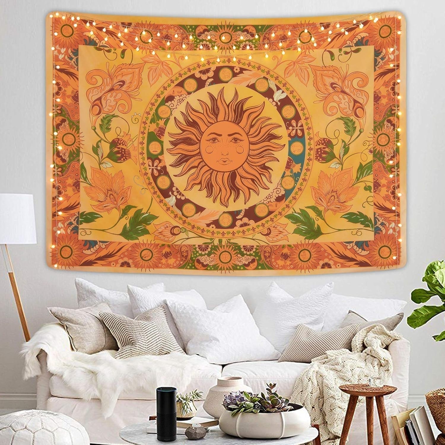 Gobeläng yugarlibi brinnande sol vårblommor vintage vägg Hem - Tillbehör och dekorationer Naty Shop