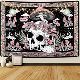 Gobeläng yugarlibi rosa dödskalle svamp skelett Hem - Tillbehör och dekorationer Naty Shop Rosa 150L X 130B Cm