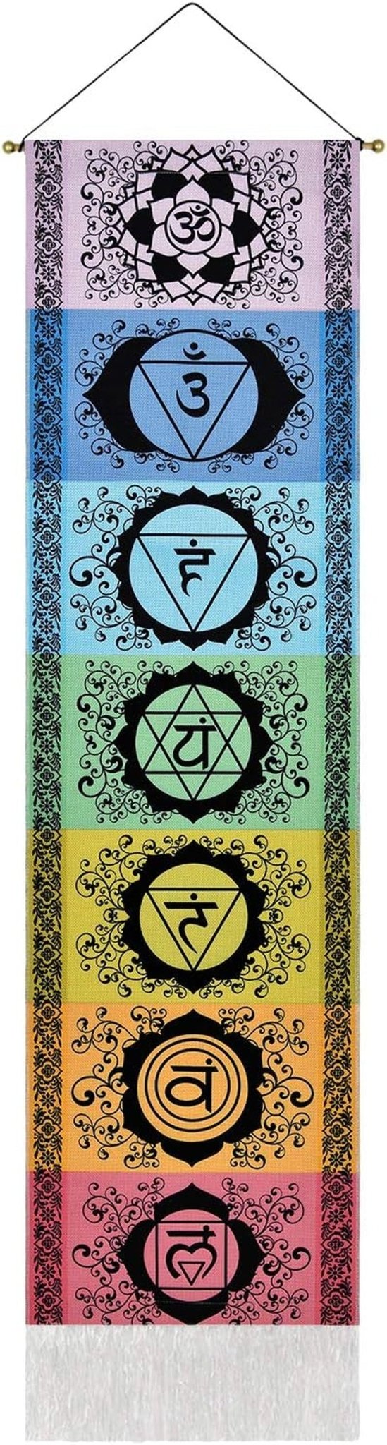 Yugarlibi gobeläng uppsättning av chakra meditation yoga trippy gobeläng Hem - Tillbehör och dekorationer Naty Shop Svart 130L X 32,5B Cm