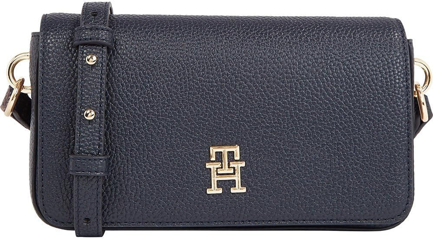 Tommy Hilfiger Crossbody Väska Emblem Flik Crossover Små Väskor Dam Naty Shop Space Blue