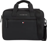 Tommy Hilfiger ESSENTIAL PU DATORVÄSKA laptopväska för män, svart, OS Bagage och reseutrustning Naty Shop Standardtitel