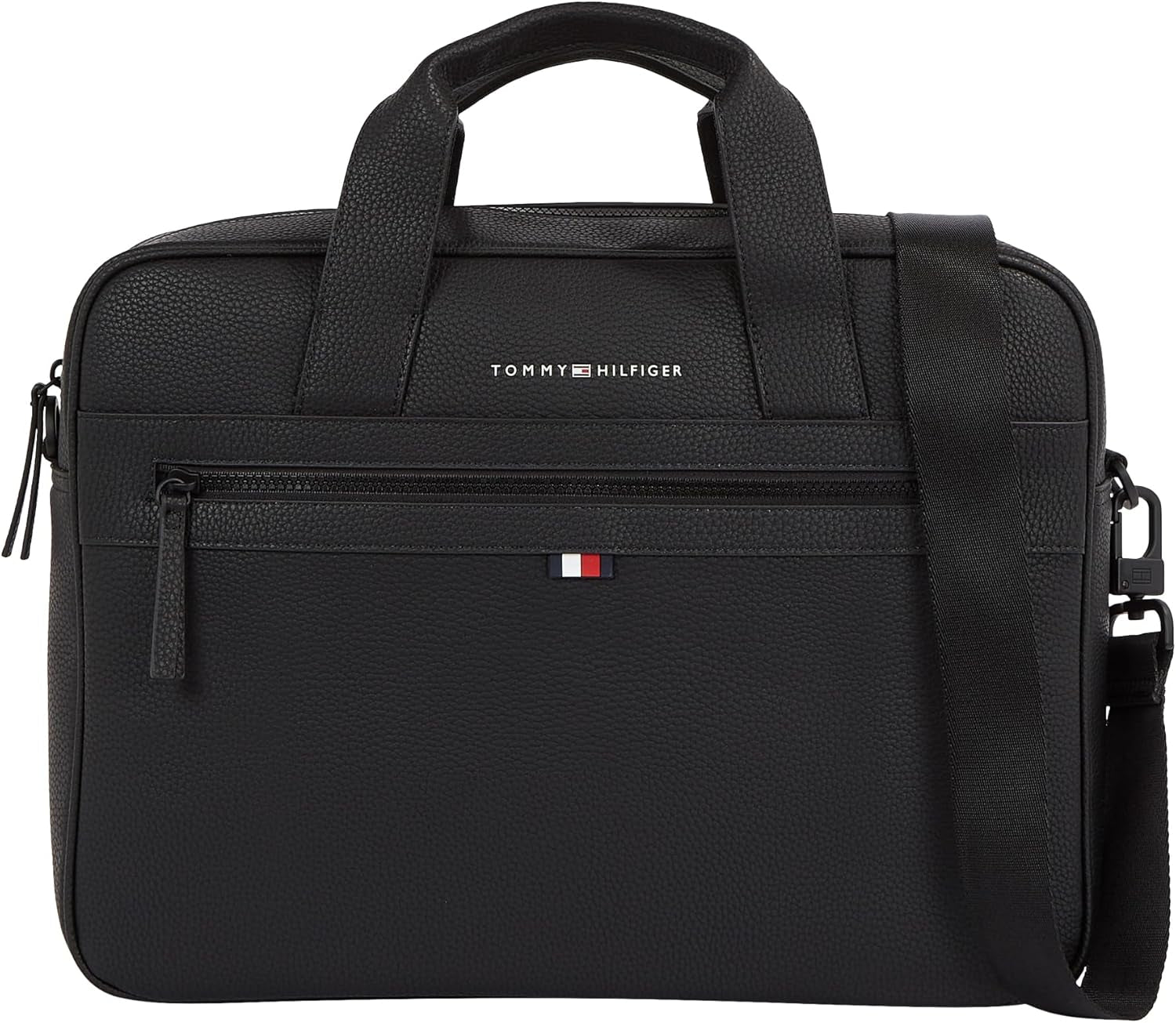 Tommy Hilfiger ESSENTIAL PU DATORVÄSKA laptopväska för män, svart, OS Bagage och reseutrustning Naty Shop Standardtitel