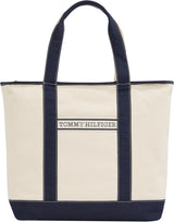 TOMMY HILFIGER Dam Th Summer Canvas Tote Aw0aw17421 Tygväska Dam Väskor Naty Shop Blue (Space Blue)