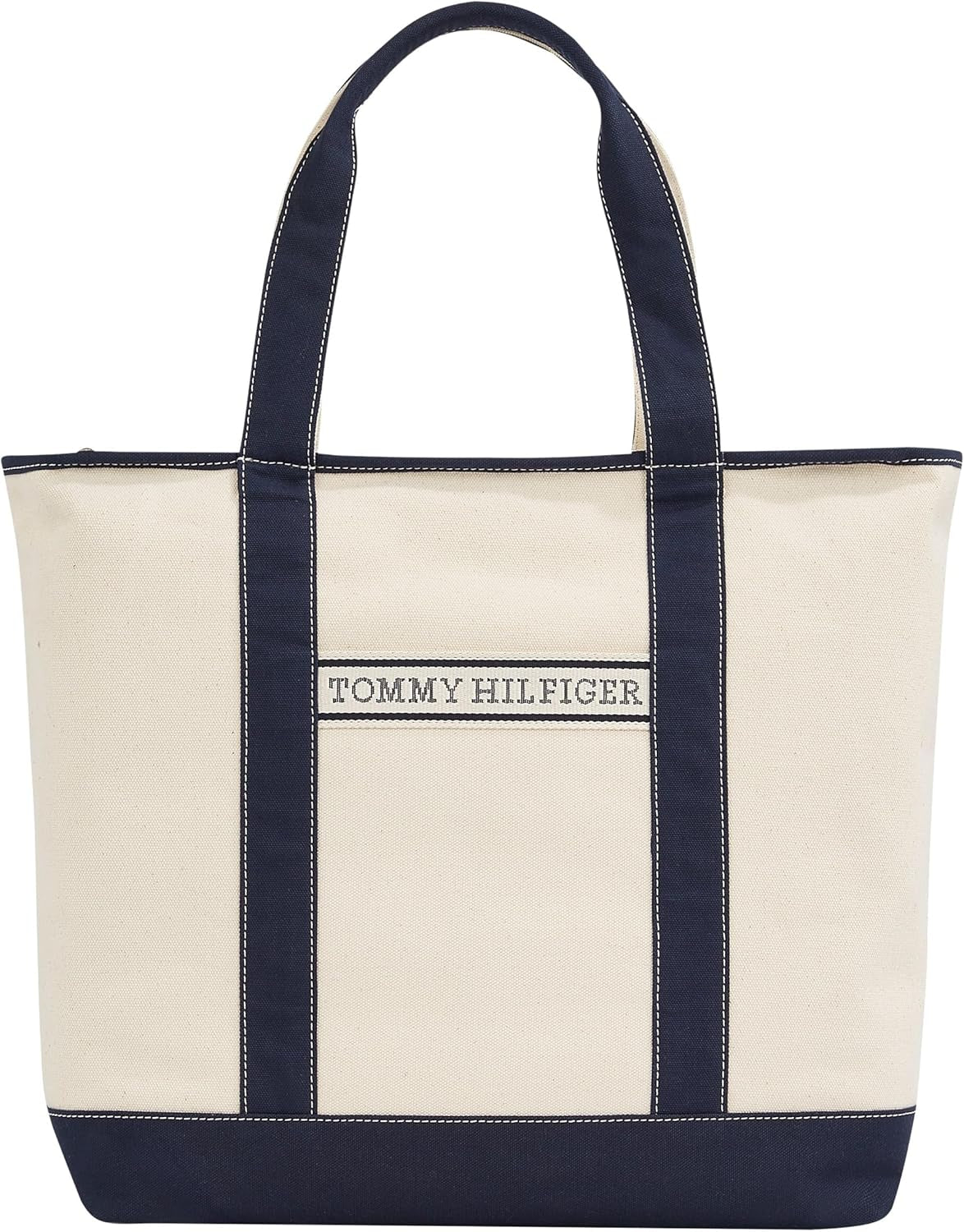 TOMMY HILFIGER Dam Th Summer Canvas Tote Aw0aw17421 Tygväska Dam Väskor Naty Shop Blue (Space Blue)