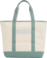 TOMMY HILFIGER Kvinnor Th Summer Canvas Tote Aw0aw17421 Tygväska Kvinnor Väskor Naty Shop Green (Charming Green)