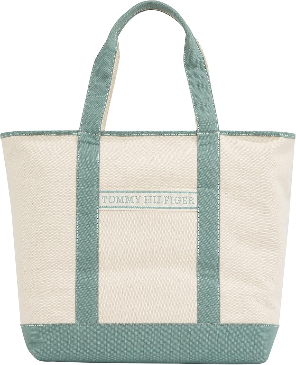 TOMMY HILFIGER Kvinnor Th Summer Canvas Tote Aw0aw17421 Tygväska Kvinnor Väskor Naty Shop Green (Charming Green)
