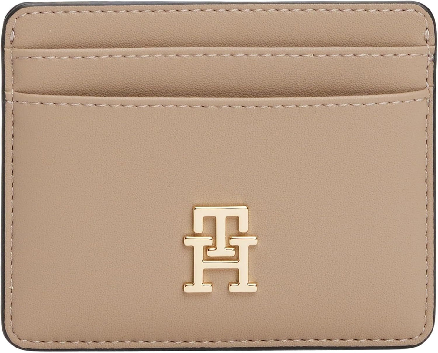 Tommy Hilfiger korthållare för damer Dam med logotyp, Beige (Coastal Taupe), One size herrplånbok Naty Shop Standardtitel