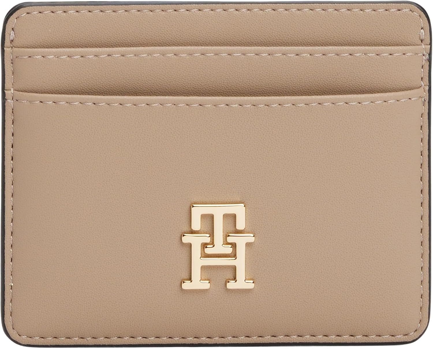 Tommy Hilfiger korthållare för damer Dam med logotyp, Beige (Coastal Taupe), One size herrplånbok Naty Shop Standardtitel
