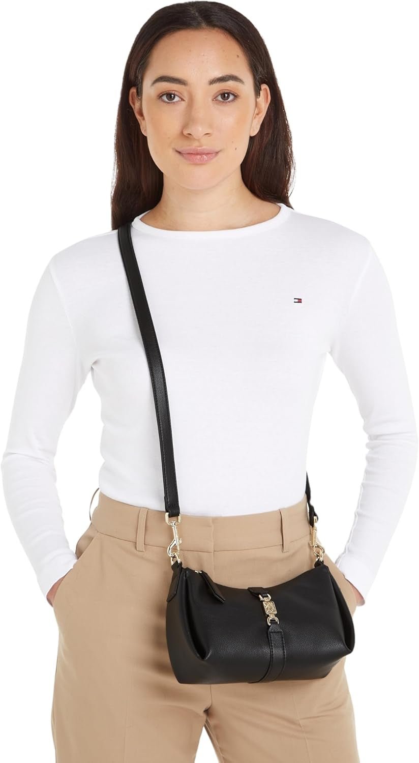 Tommy Hilfiger Crossbody-väska dam Crossover-väska, medelstor, svart (svart), Onesize-damväskor Naty Shop