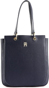 Tommy Hilfiger Th Emblem Ns Work Tote Aw0aw14498 Tygväska Damväskor Naty Shop Blue (Space Blue)