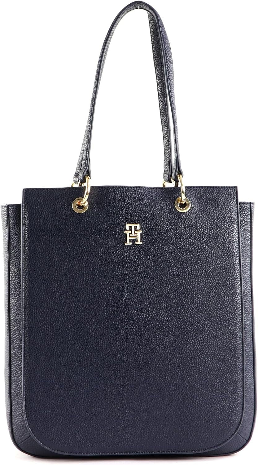 Tommy Hilfiger Th Emblem Ns Work Tote Aw0aw14498 Tygväska Damväskor Naty Shop Blue (Space Blue)