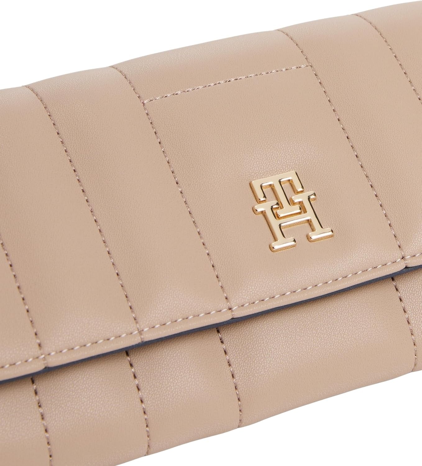 Tommy Hilfiger kvinnlig kvinnlig plånbok med flik, beige (kusttaupe), en storlek damplånbok Naty Shop
