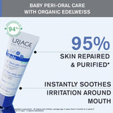 Uriage Baby Peri-Oral Care med ekologiskt dyrbart vitt & koppar-zink 30ml - Lindrar omedelbart irritationer - Reparerar och rengör huden - Absorberas snabbt - Doftfritt - 94% ingredienser av naturligt ursprung Barn - Bad och hudvård Naty Shop