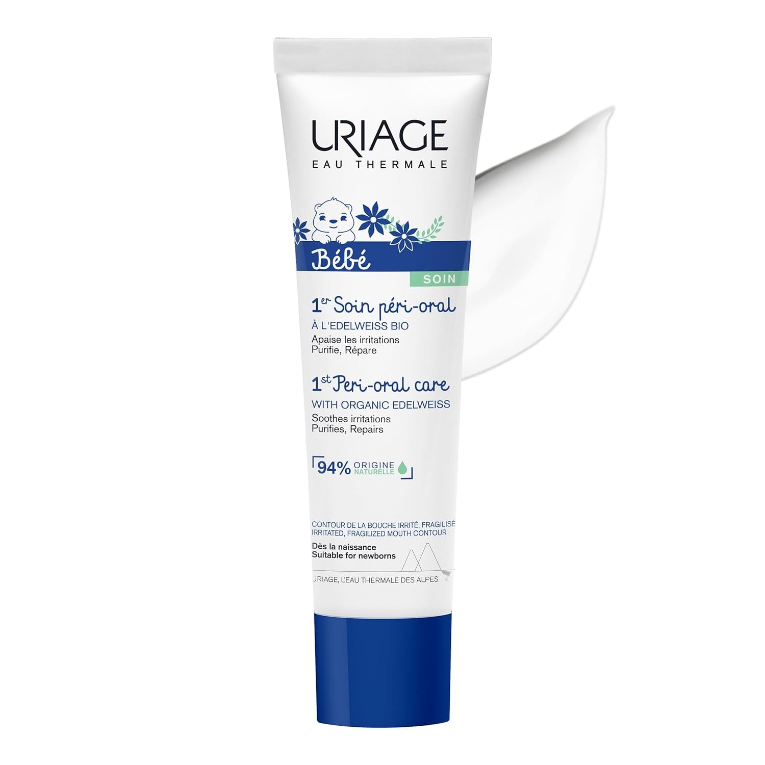 Uriage Baby Peri-Oral Care med ekologiskt dyrbart vitt & koppar-zink 30ml - Lindrar omedelbart irritationer - Reparerar och rengör huden - Absorberas snabbt - Doftfritt - 94% ingredienser av naturligt ursprung Barn - Bad och hudvård Naty Shop Standardtitel