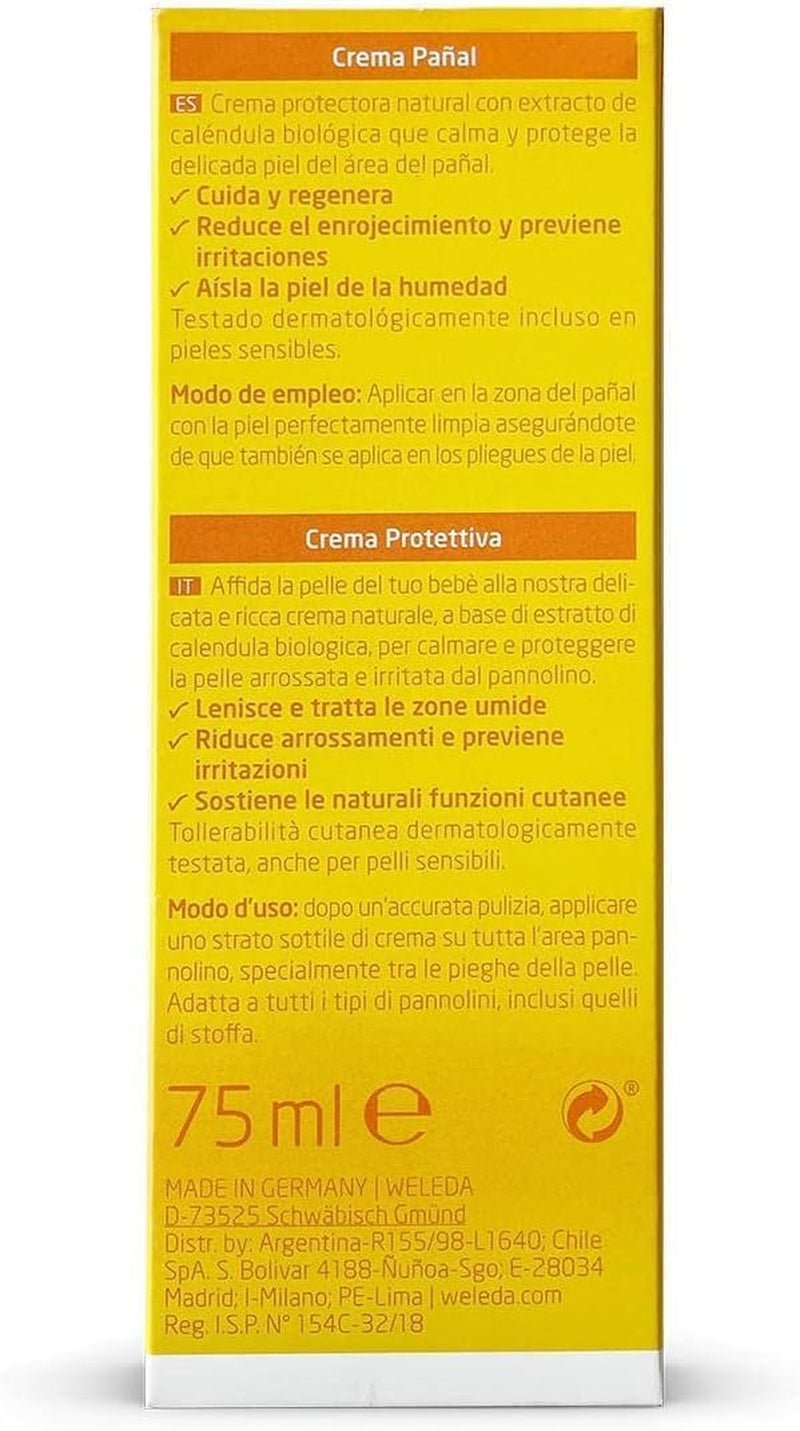 WELEDA Organic Baby Calendula Wound Protection Cream 75ml - Naturlig kosmetika sårsalva / babykräm för skydd av barnets känsliga hud i blöjområdet. Helps with redness, irritated skin and pain Children - Bath and Skincare Naty Shop