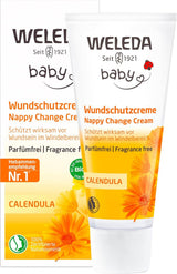 WELEDA Organic Baby Calendula Wound Protection Cream 75ml - Naturlig kosmetika sårsalva / babykräm för skydd av barnets känsliga hud i blöjområdet. Hjälper mot rodnad, irriterad hud och smärta Barn - Bad och hudvård Naty Shop Sårskyddskräm 75ml utan doft