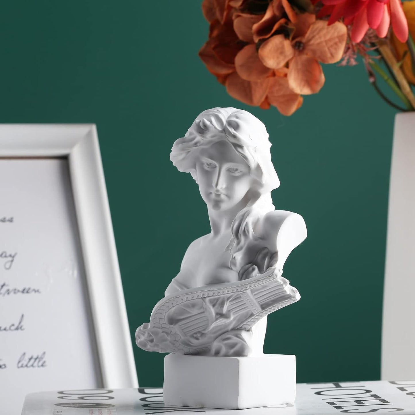 XMGZQ White Afrodite Staty Skulptur, Resin grekisk mytologi Bust Staty, för Coquette Rumsdekoration, Dark Academia Rumsdekoration, Bokhyllor, Skiljevägg, Soffbord Mittpunkt Statyetter och skulpturer Naty Shop