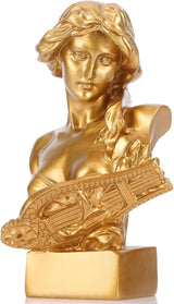 XMGZQ White Aphrodite Staty Skulptur, Resin grekisk mytologi Bust Staty, för Coquette Rumsdekoration, Dark Academia Rumsdekoration, Bokhyllor, Skiljevägg, Soffbord Mittpunkt Statyetter och skulpturer Naty Shop Gold