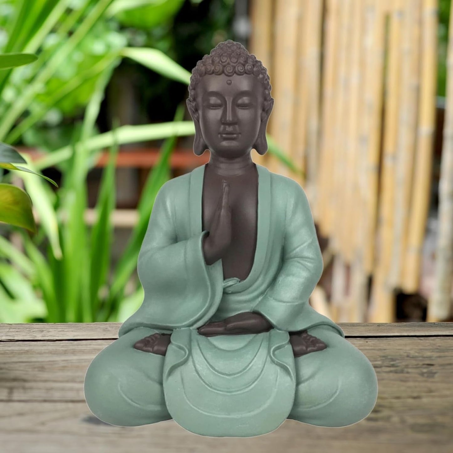 Zen Arôme SBM5 Zen Bodhi-staty, grön/brun, 20 cm höga Statyetter och skulpturer Naty Shop