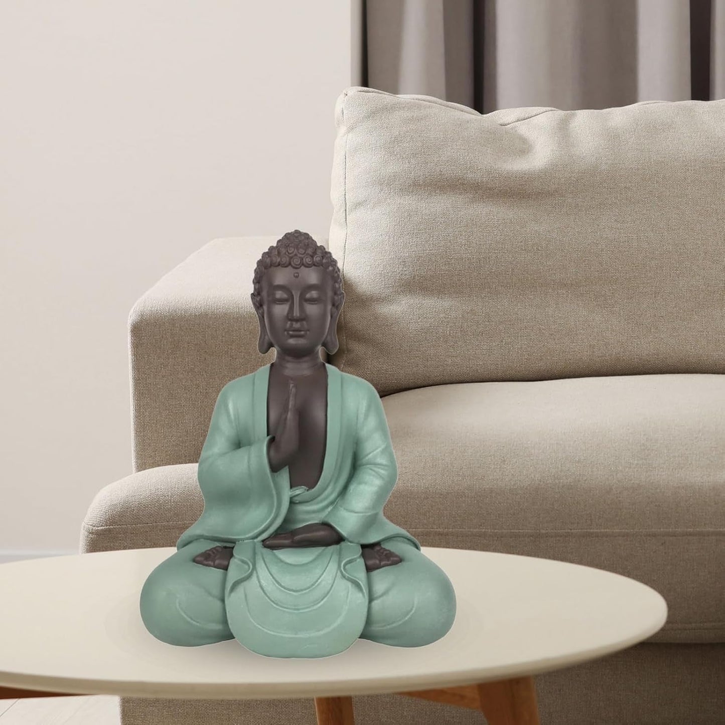 Zen Arôme SBM5 Zen Bodhi-staty, grön/brun, 20 cm höga Statyetter och skulpturer Naty Shop