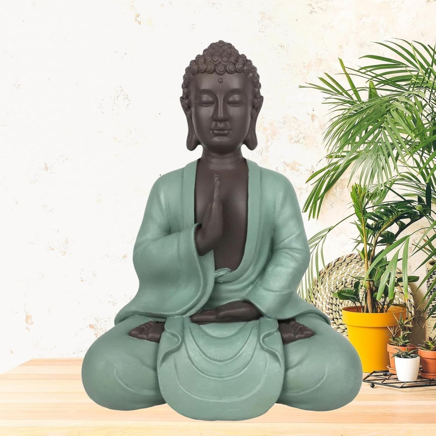 Zen Arôme SBM5 Zen Bodhi-staty, grön/brun, 20 cm höga Statyetter och skulpturer Naty Shop