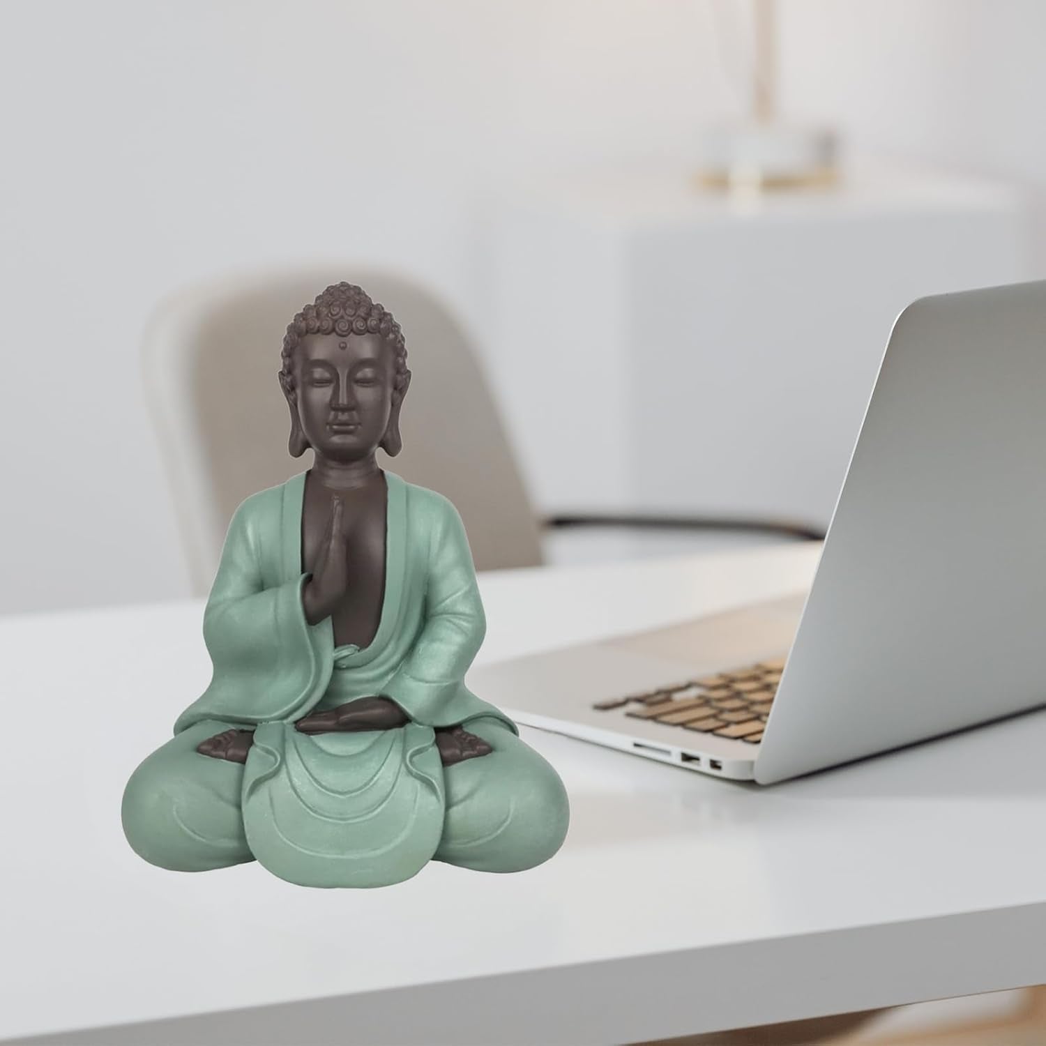Zen Arôme SBM5 Zen Bodhi-staty, grön/brun, 20 cm höga Statyetter och skulpturer Naty Shop