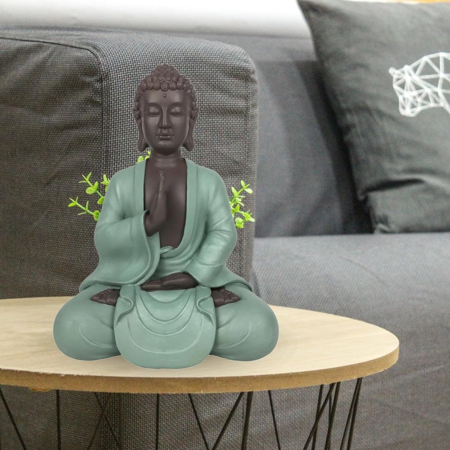 Zen Arôme SBM5 Zen Bodhi-staty, grön/brun, 20 cm höga Statyetter och skulpturer Naty Shop