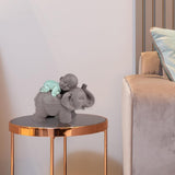 Zen'Light Statue Buddha Bonze Sova på elefant - Zen-atmosfär i ditt heliga utrymme - vacker gynnsam figur -H 9,5 cm, Brun & Grön Statyetter och skulpturer Naty Shop