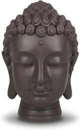 Zen'Light - Buddhahuvudstatyett - Dekoration för Zen, meditation och feng shui - Present för en avkopplande och andlig atmosfär - Buddhastatyett - Höjd: 20 cm - Färg: grön/brun Statyetter och skulpturer Naty Shop Standardtitel