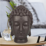 Zen'Light - Statyett med Buddhahuvud - Dekoration för Zen, meditation och feng shui - Present för en avkopplande och andlig atmosfär - Buddhastatyett - Höjd: 20 cm - Färg: grön/brun Statyetter och skulpturer Naty Shop