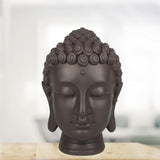 Zen'Light - Statyett med Buddhahuvud - Dekoration för Zen, meditation och feng shui - Present för en avkopplande och andlig atmosfär - Buddhastatyett - Höjd: 20 cm - Färg: grön/brun Statyetter och skulpturer Naty Shop