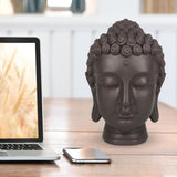 Zen'Light - Statyett med Buddhahuvud - Dekoration för Zen, meditation och feng shui - Present för en avkopplande och andlig atmosfär - Buddhastatyett - Höjd: 20 cm - Färg: grön/brun Statyetter och skulpturer Naty Shop