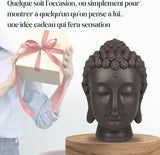 Zen'Light - Statyett med Buddhahuvud - Dekoration för Zen, meditation och feng shui - Present för en avkopplande och andlig atmosfär - Buddhastatyett - Höjd: 20 cm - Färg: grön/brun Statyetter och skulpturer Naty Shop