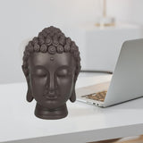 Zen'Light - Statyett med Buddhahuvud - Dekoration för Zen, meditation och feng shui - Present för en avkopplande och andlig atmosfär - Buddhastatyett - Höjd: 20 cm - Färg: grön/brun Statyetter och skulpturer Naty Shop