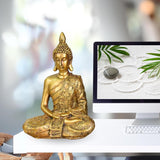 Zen'Light - Statyett med Buddhahuvud Sanci - Dekoration för Zen, meditation och feng shui - Present för en avkopplande och andlig atmosfär - Buddhastaty - Höjd: 18 cm - Färg: guld Statyetter och skulpturer Naty Shop