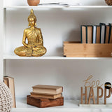 Zen'Light - Statyett med Buddhahuvud Sanci - Dekoration för Zen, meditation och feng shui - Present för en avkopplande och andlig atmosfär - Buddhastaty - Höjd: 18 cm - Färg: guld Statyetter och skulpturer Naty Shop