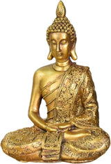 Zen'Light - Sanci Buddha-huvudstatyett - Dekoration för Zen, meditation och feng shui - Present för en avkopplande och andlig atmosfär - Buddhastaty - Höjd: 18 cm - Färg: guld Statyetter och skulpturer Naty Shop Standardtitel