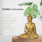 Zen'Light - Statyett med Buddhahuvud Sanci - Dekoration för Zen, meditation och feng shui - Present för en avkopplande och andlig atmosfär - Buddhastaty - Höjd: 18 cm - Färg: guld Statyetter och skulpturer Naty Shop